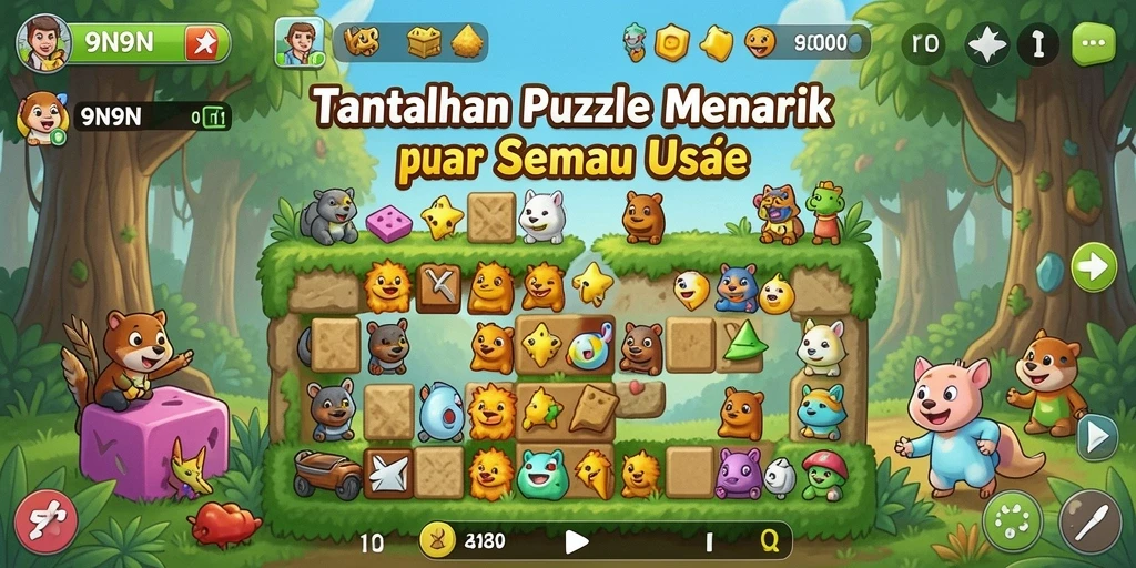 Tampilan gameplay 9N9N yang menantang dan seru.