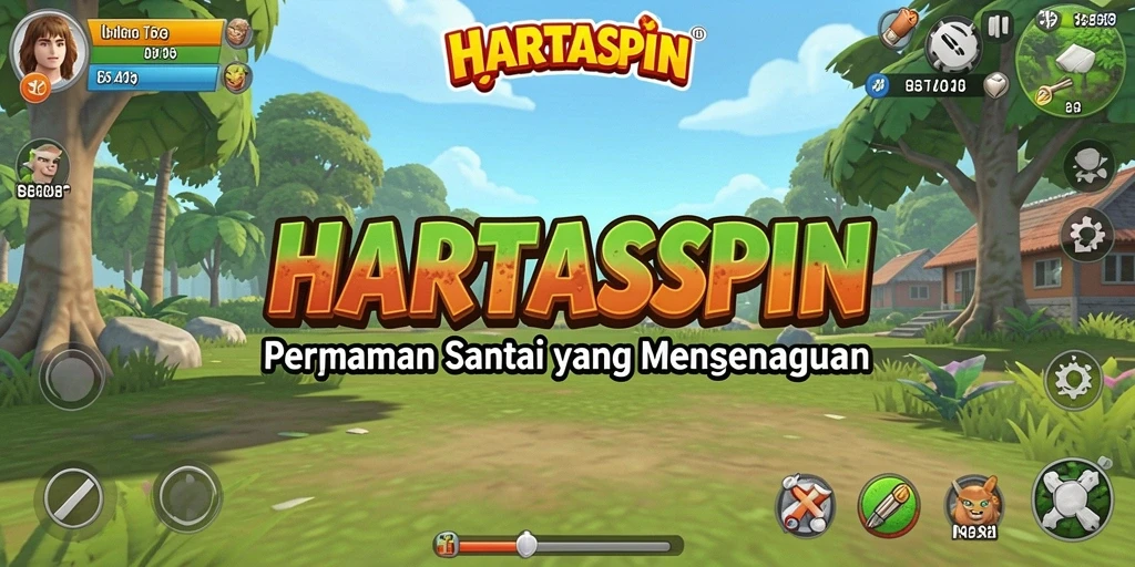 Screenshot HARTASPIN menunjukkan gameplay seru dengan grafis menarik.