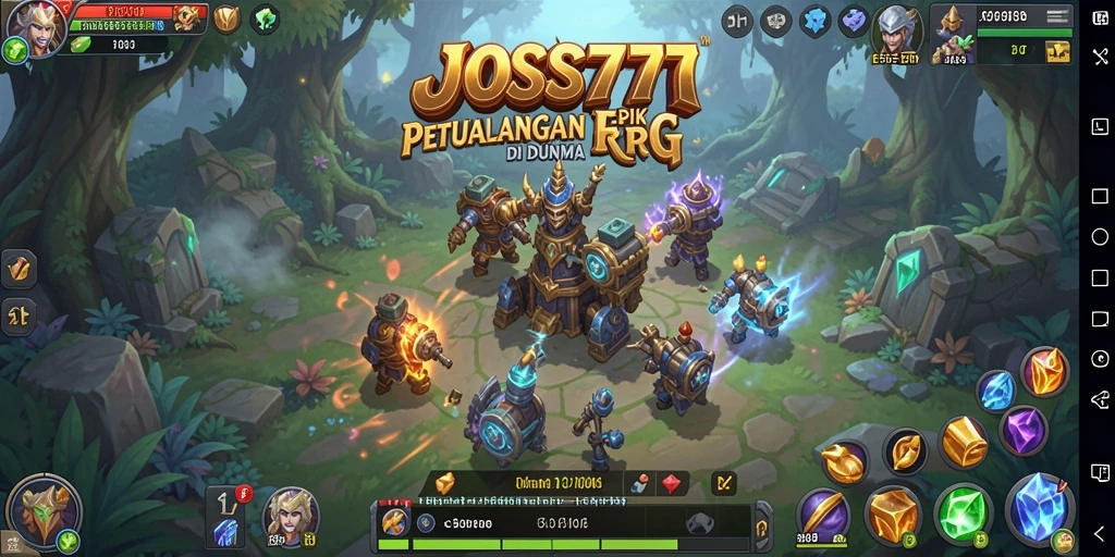 Tampilan gameplay JOSS777 menampilkan pertarungan epik dan karakter yang menarik.