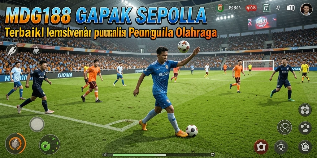 Tangkapan layar gameplay MDG188 dengan aksi pertandingan sepak bola yang seru.