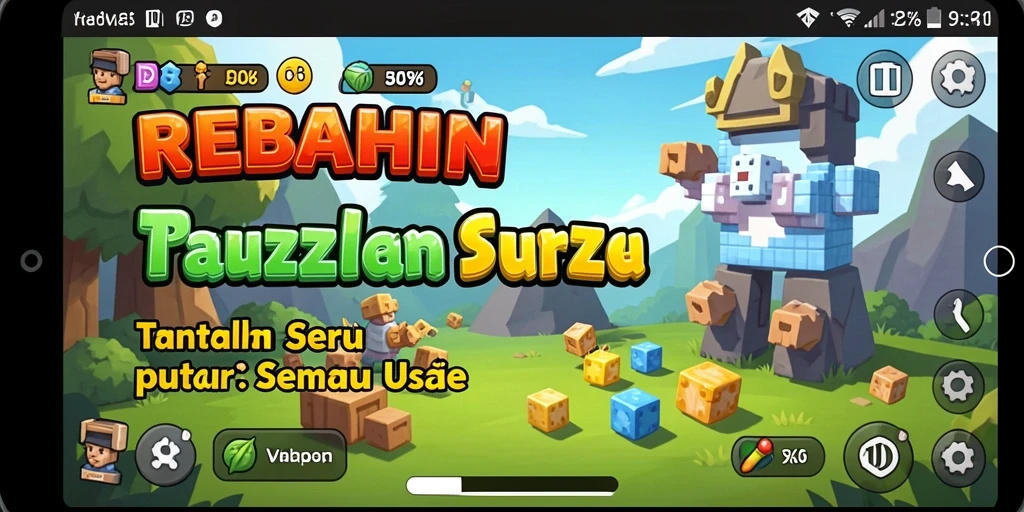 Tampilan gameplay seru dari REBAHIN saat menyusun puzzle.