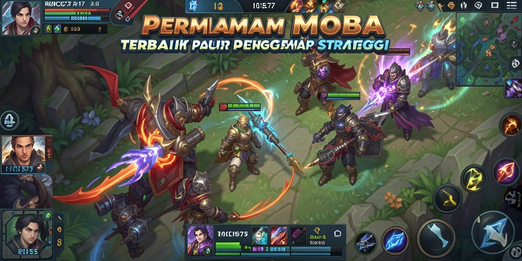 Tampilan gameplay RICIS77 yang menarik dan penuh aksi MOBA.