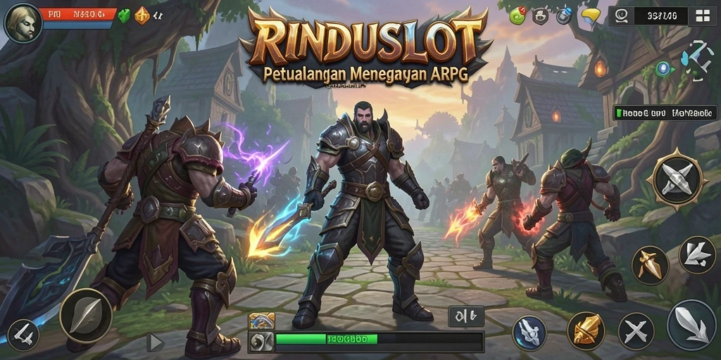 Gameplay RINDUSLOT dengan aksi dan petualangan yang mendebarkan.