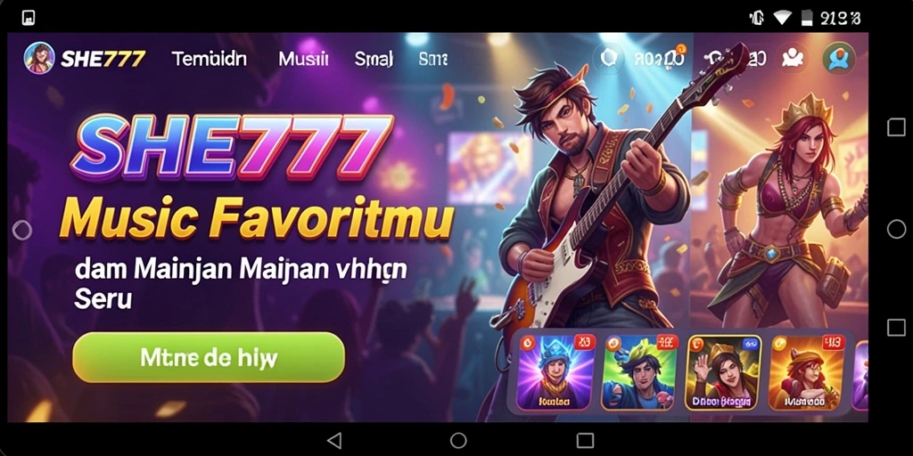 Screenshot utama gameplay SHE777 yang menunjukkan pengalaman interaktif dalam bermain musik.