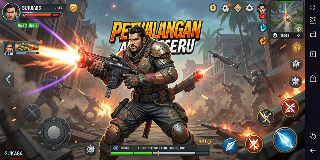 Tampilan menegangkan dari gameplay SUKA86 yang penuh aksi.