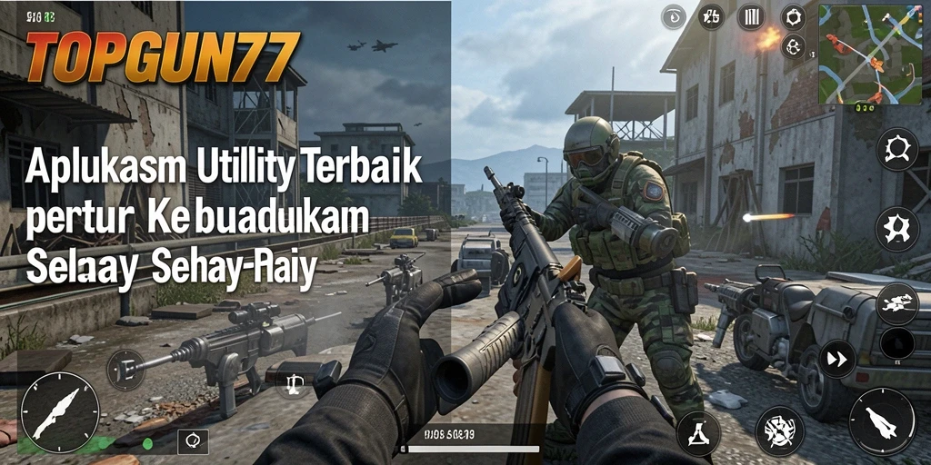 Tampilan menarik dari aplikasi TOPGUN77 untuk mempermudah penggunaan utility.