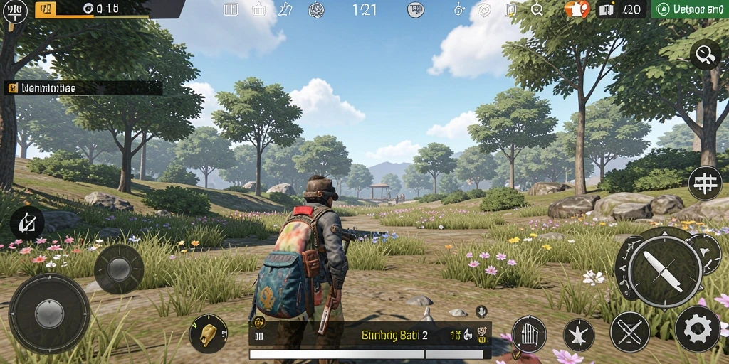 Tampilan gameplay V21 dengan eksplorasi dunia yang luas.