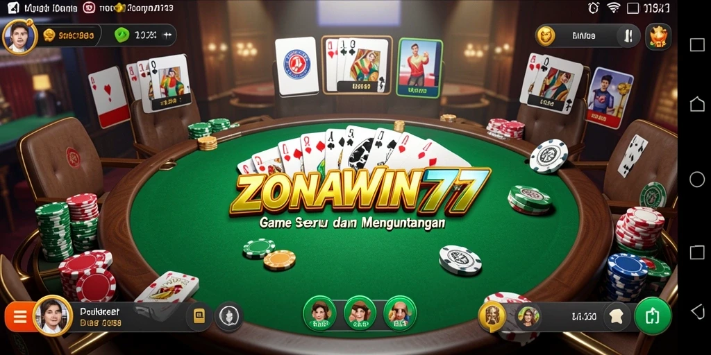 Tampilan menarik dari gameplay Poker ZONAWIN777 yang mendebarkan.