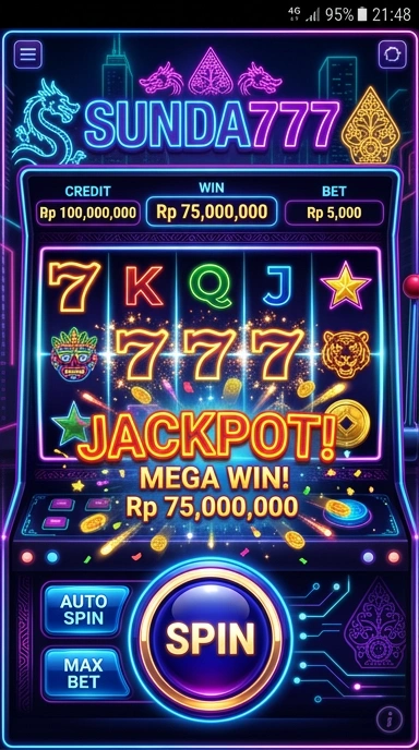 Tampilan aplikasi sunda777 yang menarik dan mudah dinavigasi.